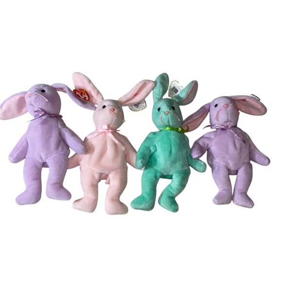Ty Beanie Babies Hoppity Floppity Hippity Plush Bunny Lot - Picture 5 of 12